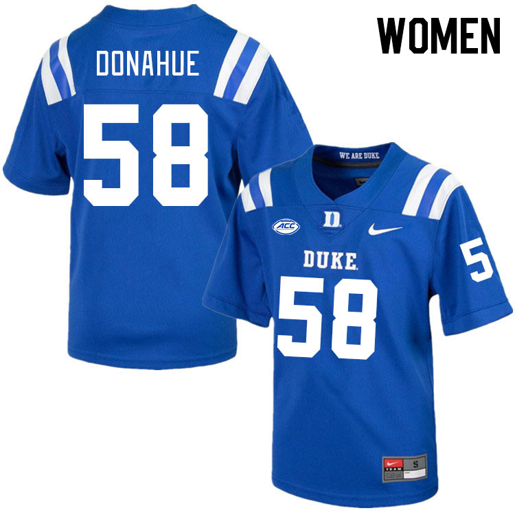 Women #58 Casey Donahue Duke Blue Devils College Football Jerseys Stitched-Royal